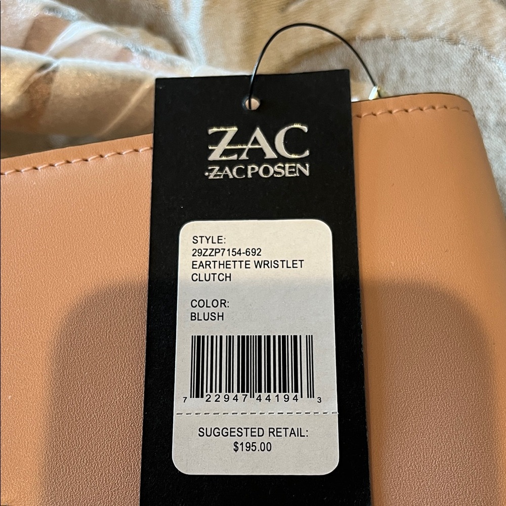 NWT ZAC Zac Posen Earthette Blush Pink Clutch - Picture 11 of 11